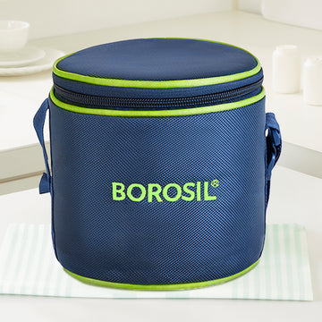 Borosil Blue Tall Lunch Bag, Round