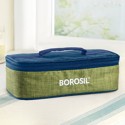 Borosil Ace Flat Lunch Bag, Square For Set of 2 - (320 ml)
