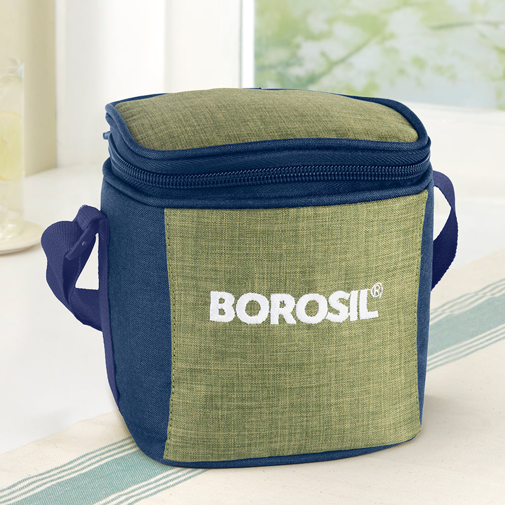Borosil Ace Tall Lunch Bag, Square For Set of 2 - (320 ml)