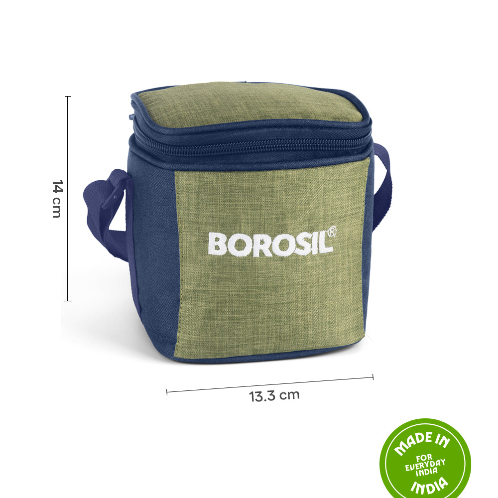 Borosil Ace Tall Lunch Bag, Square For Set of 2 - (320 ml)