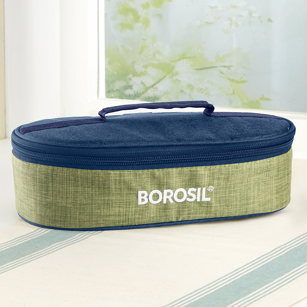 Borosil Ace Flat Lunch Bag, Round For Set of 2 - (400 ml)