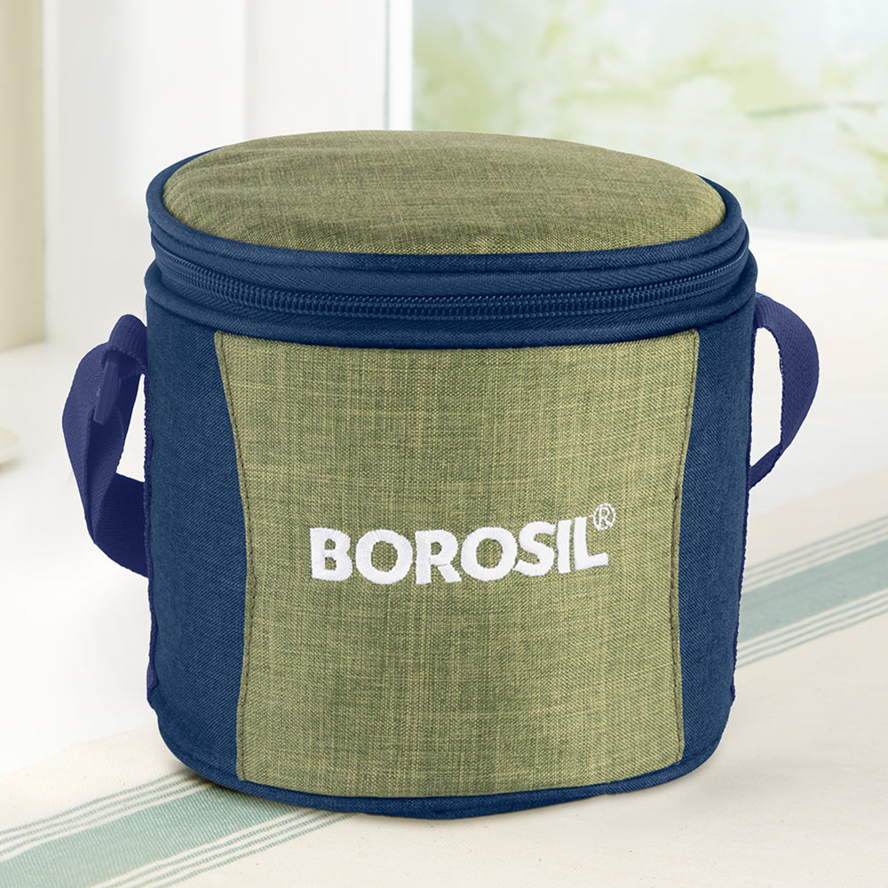 Borosil Ace Tall Lunch Bag, Round For Set of 2 - (400 ml)