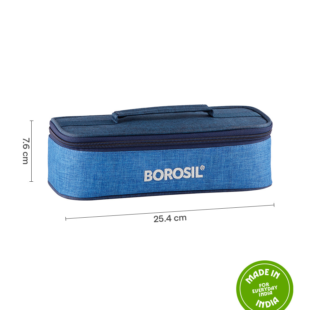 Borosil Prime Flat Lunch Bag, Square For Set of 2 - (320 ml)