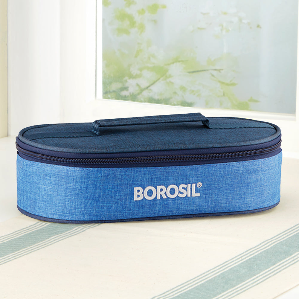 Borosil Prime Flat Lunch Bag, Round, For Set of 2, (400ml) (Only Bag)