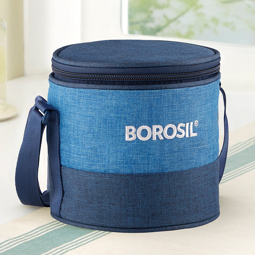 Borosil Prime Tall Lunch Bag, Round For Set of 2 - (400 ml)