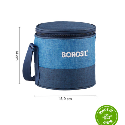 Borosil Prime Tall Lunch Bag, Round For Set of 2 - (400 ml)