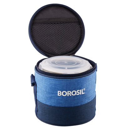 Borosil Prime Tall Lunch Bag, Round For Set of 2 - (400 ml)