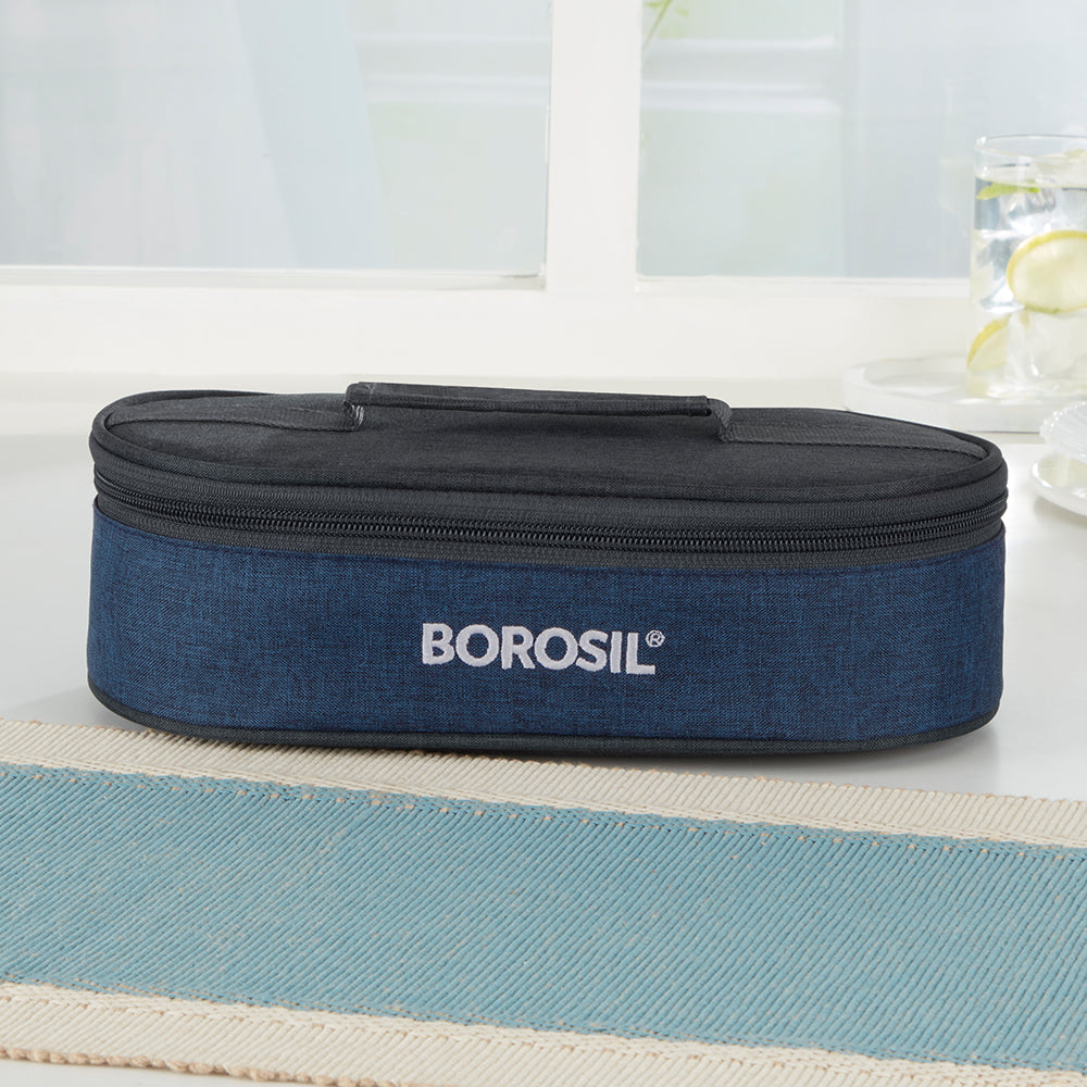 Borosil Elite Flat Lunch Bag, Round, For Set of 2, (400ml) (Only Bag)
