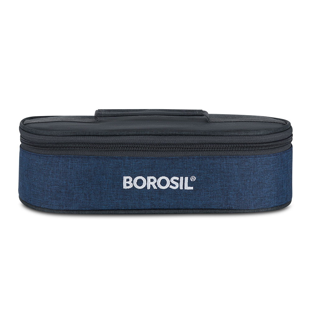 Borosil Elite Flat Lunch Bag, Round For Set of 2 - (400 ml)
