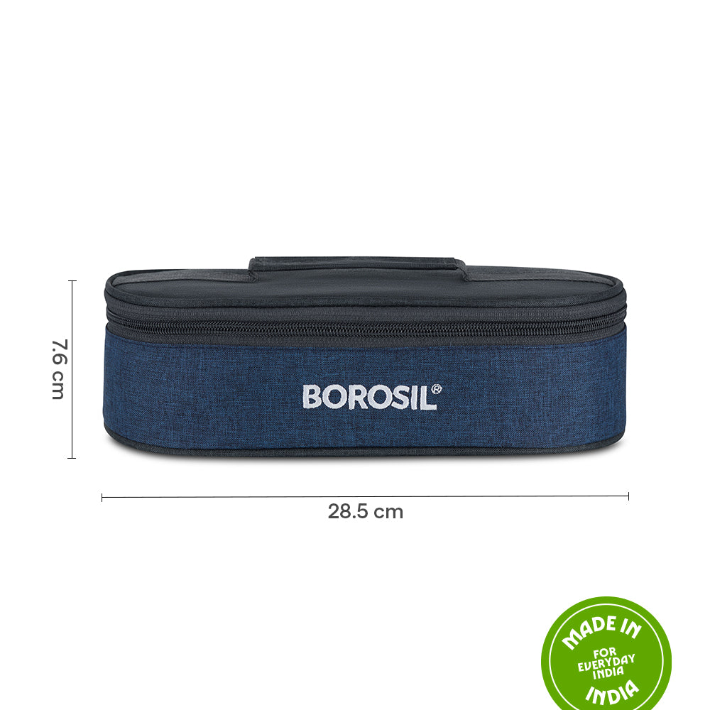 Borosil Elite Flat Lunch Bag, Round For Set of 2 - (400 ml)