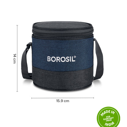 Borosil Elite Tall Lunch Bag, Round For Set of 2 - (400 ml)