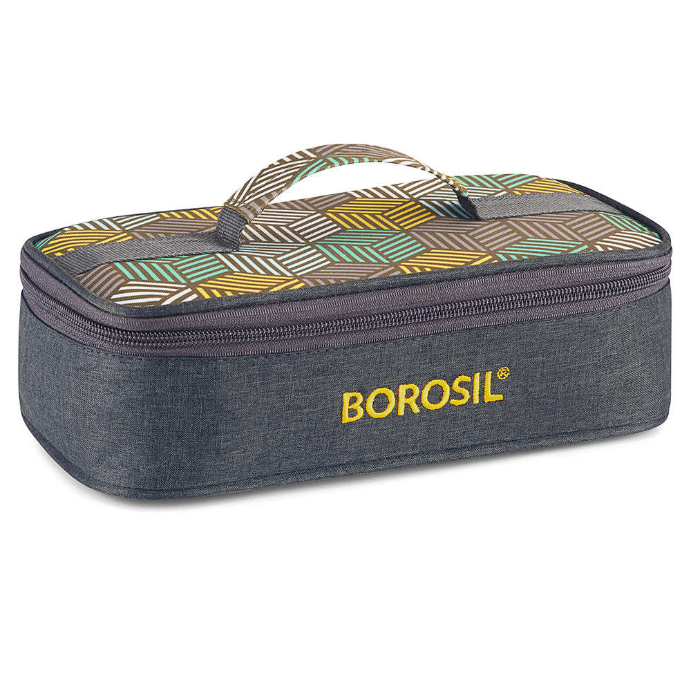 Borosil Foodluck Olive Flat Lunch Bag, Square