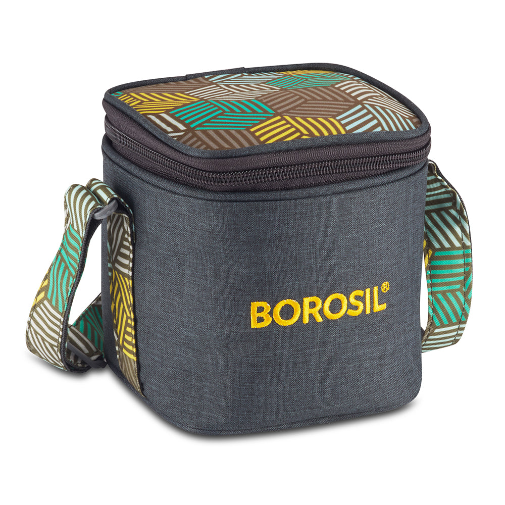 Borosil Foodluck Olive Tall Lunch Bag, Square