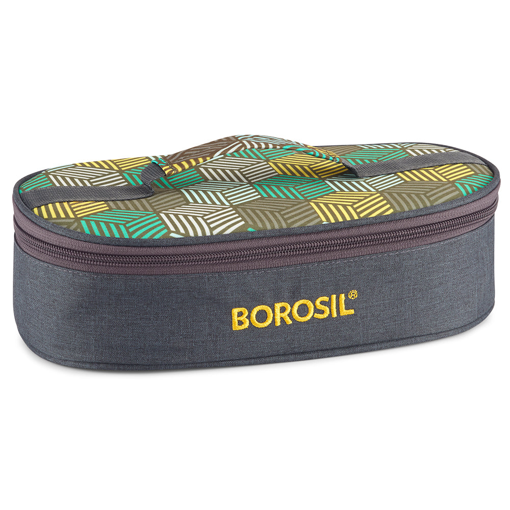 Borosil Foodluck Olive Flat Lunch Bag, Round