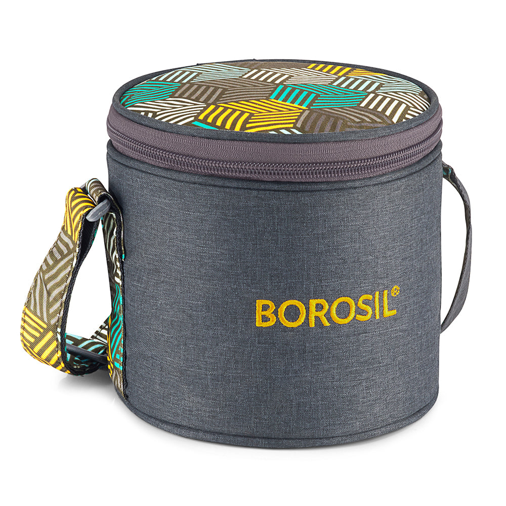 Borosil Foodluck Olive Tall Lunch Bag, Round