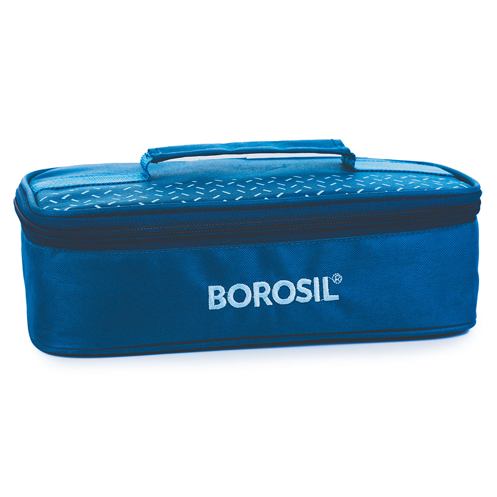 Borosil Teal Flat Lunch Bag, Square