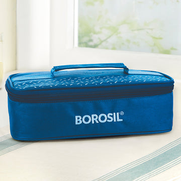 Borosil Teal Flat Lunch Bag, Square