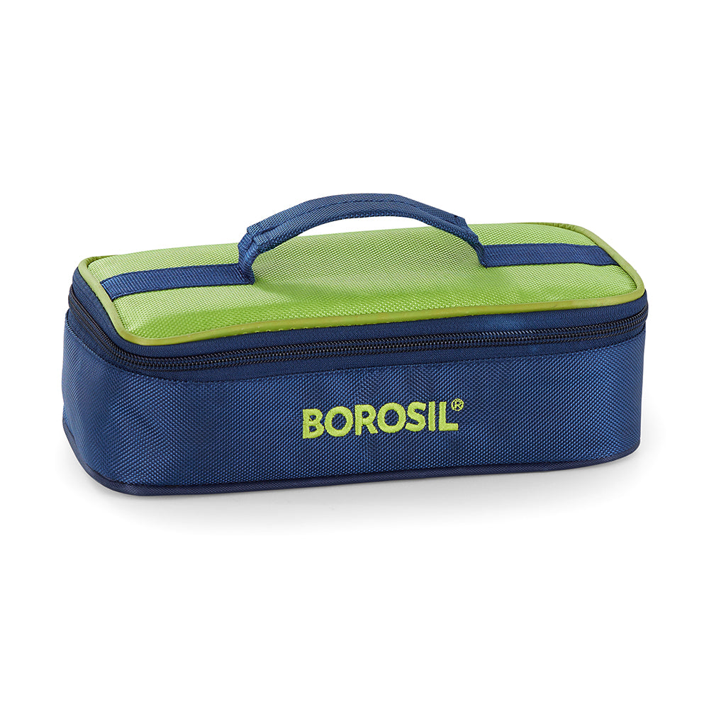 Borosil Alfa Green Flat Lunch Bag, Square (Only Bag)