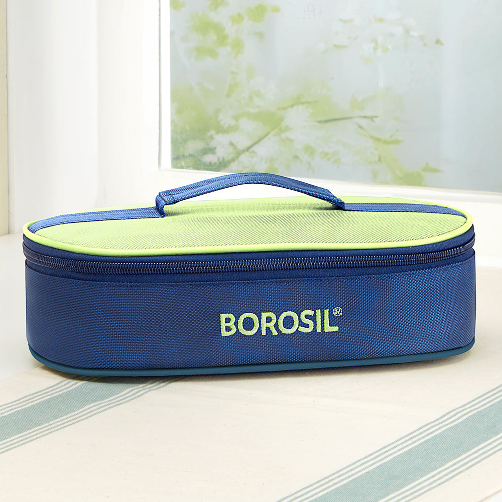 Borosil Alfa Green Flat Lunch Bag, Round (Only Bag)