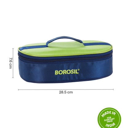 Borosil Alfa Green Flat Lunch Bag, Round (Only Bag)