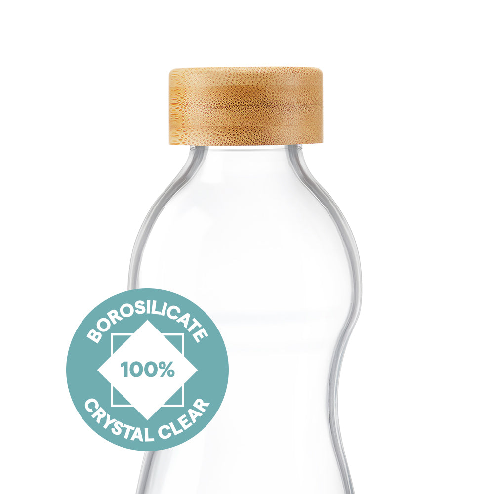 Curve Glass Bottle with Bamboo Lid