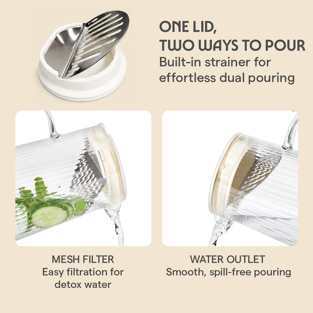 Breeze Glass Jug with Strainer in Lid