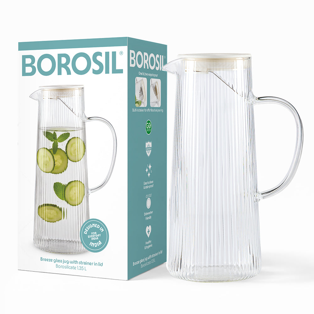 Breeze Glass Jug with Strainer in Lid
