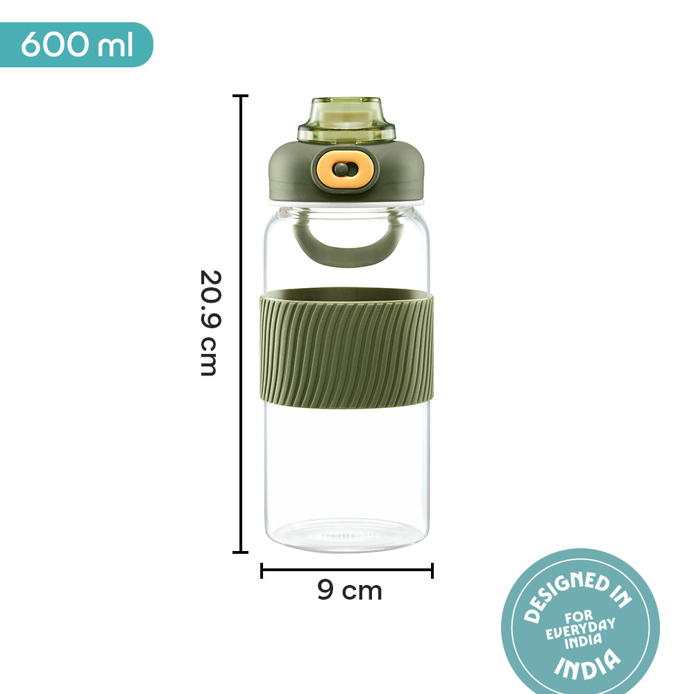 Poppy Glass Bottle, Green