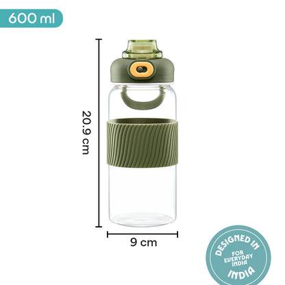 Poppy Glass Bottle, Green