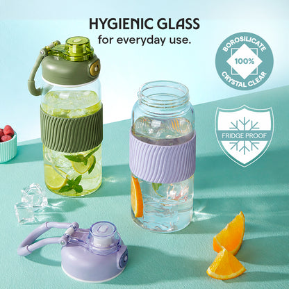 Poppy Glass Bottle, Green
