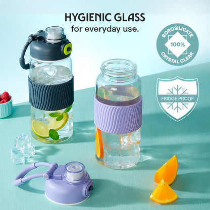 Poppy Glass Bottle, Grey