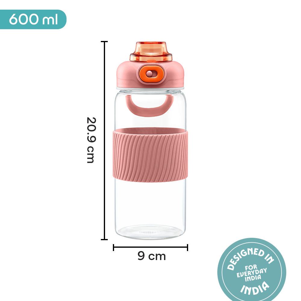Poppy Glass Bottle, Pink