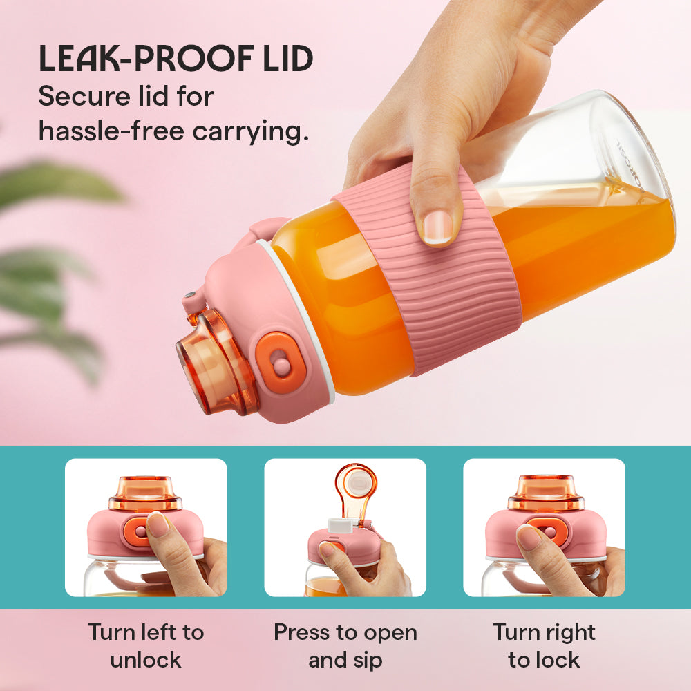Poppy Glass Bottle, Pink