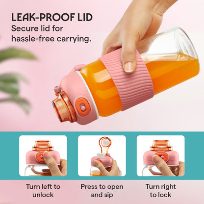 Poppy Glass Bottle, Pink