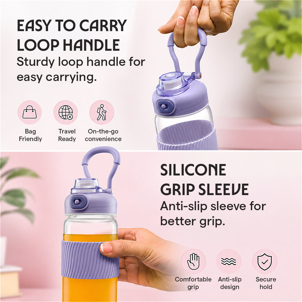 Poppy Glass Bottle, Purple