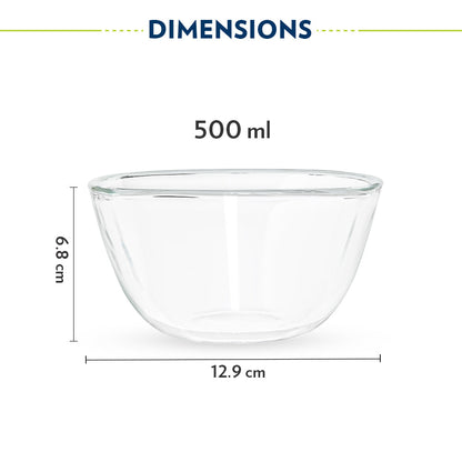 Borosil Square Mixing & Serving Bowl, 500ml