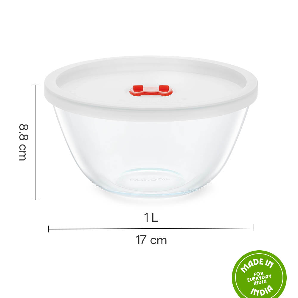Round Tuff-Glass Mixing & Serving Bowl with Lid
