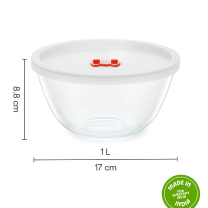 Round Tuff-Glass Mixing & Serving Bowl with Lid