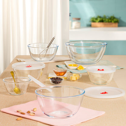 Borosil Tuff-Glass Mixing & Serving Bowl Set with Lid