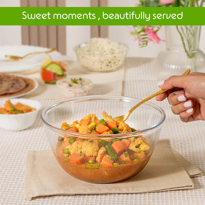 Borosil Tuff-Glass Mixing & Serving Bowl Set with Lid