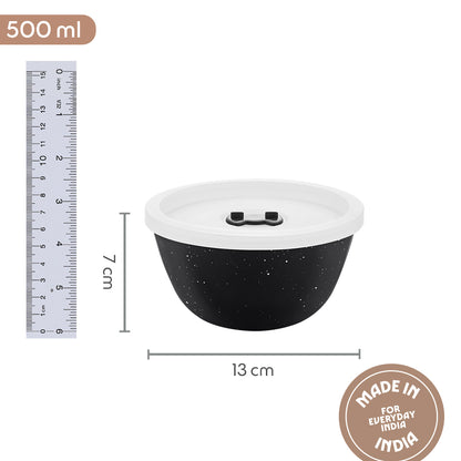 Colors Pebble Black Bowl with Lid