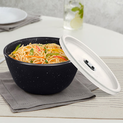 Colors Pebble Black Bowl with Lid