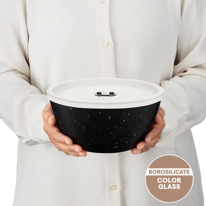 Colors Pebble Black Bowl with Lid