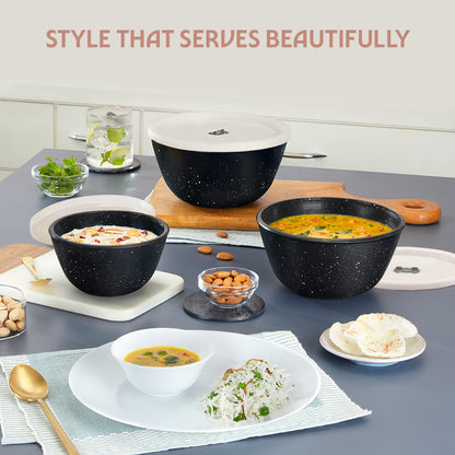 Colors Pebble Black Bowl with Lid