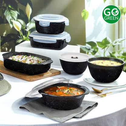 Colors Pebble Black Bowl with Lid