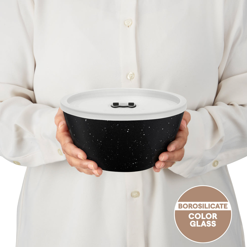 Colors Pebble Black Bowl with Lid
