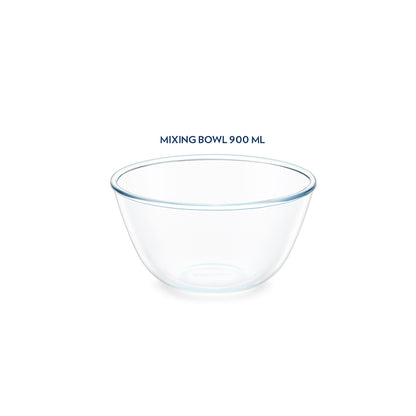 Borosil Mixing & Serving Bowl, White Lid, 1 L 1 L