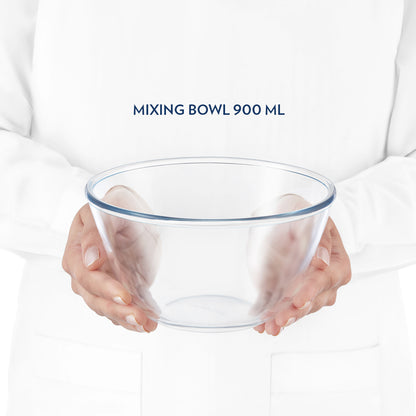 Borosil Mixing & Serving Bowl, White Lid, 1 L 1 L