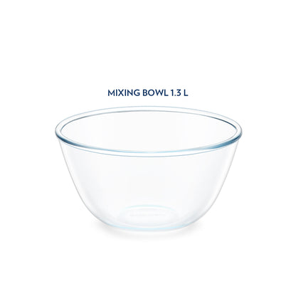 Borosil Mixing & Serving Bowl, White Lid, 1.5 L 1.5 L