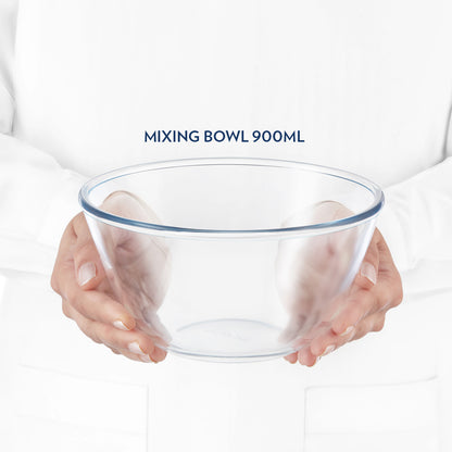 Borosil Mixing Bowl White Lid, Set of 2, 1 L 1 L x 2